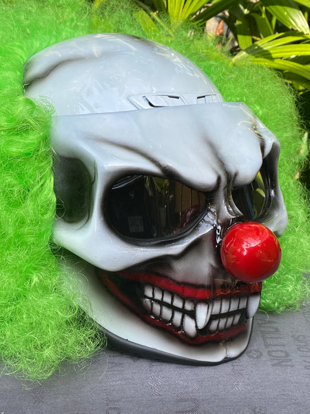 scorpion clown helmet Halloween Nightmare IT Death Killer Mad Clown Green Hair Nightmare – Custom Airbrush Helmet