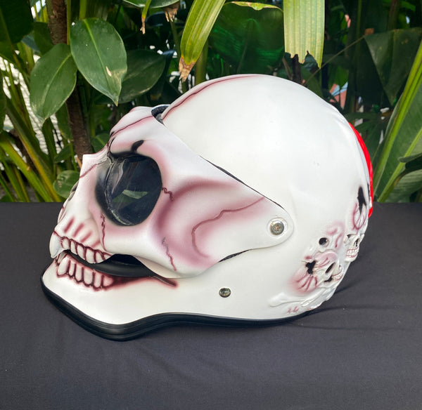 ghostbusters motorcycle helmet Casper White Ghost Helmet Ghost Rider Ghost Busters – Custom Airbrush Helmet