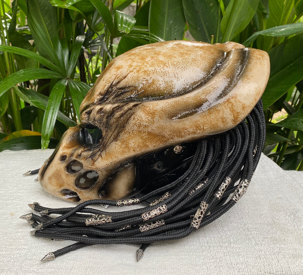 Predator Motorcycle Helmet Alien Helmet with Laser and Dreads – Custom  Airbrush Helmet