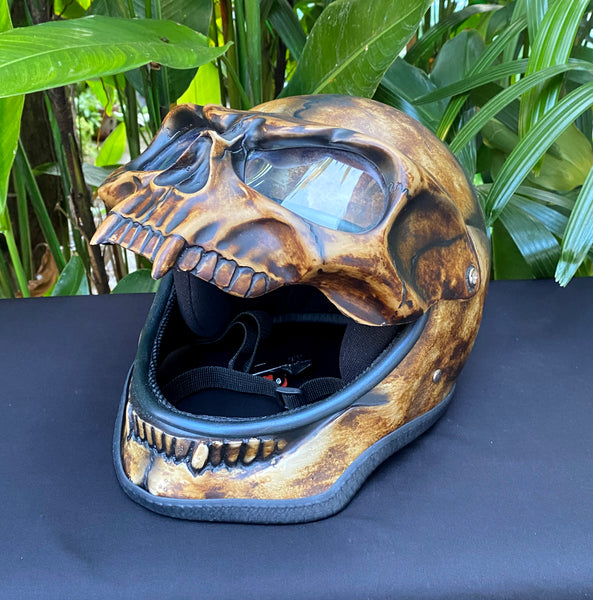 Skull Helmet, Motorcycle Airbrush Helmet, Ghost Rider Helmet, 3D Helmet