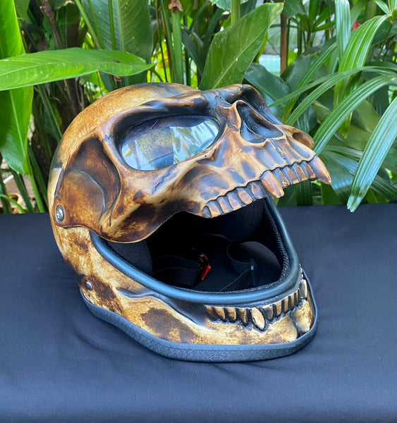 custom painted novelty motorcycle helmets Hand Helmet | Black Grim Reaper Barbed Wire and Roses Novelty