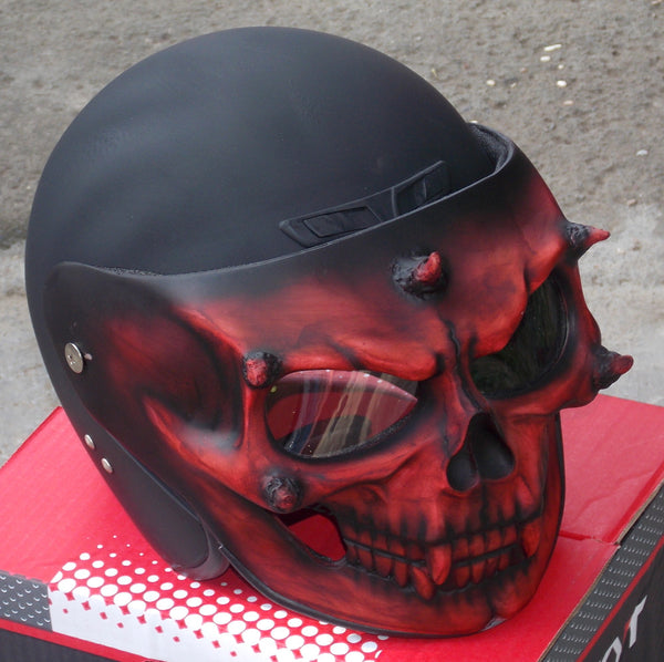 Dark Knight Skull Motorcycle Helmet – Custom Airbrush Helmet