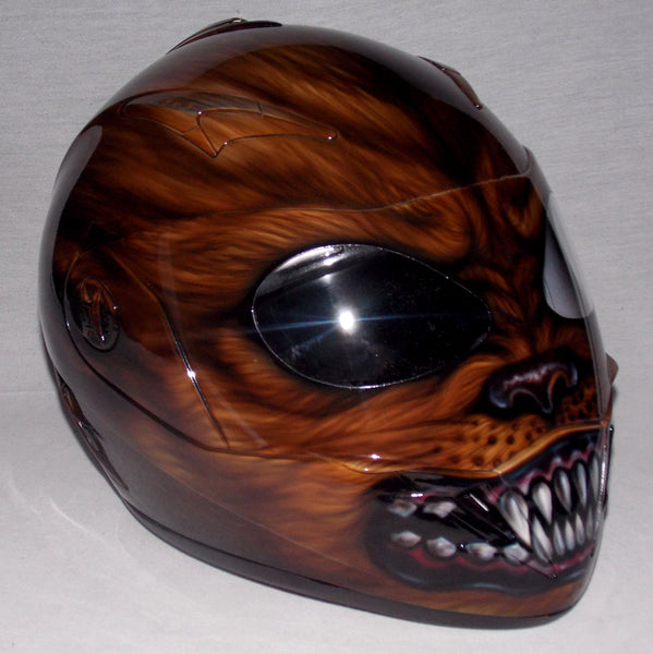 Werewolf Dog Lycan Creature Motorcycle Airbrushed Super Bike Helmet
