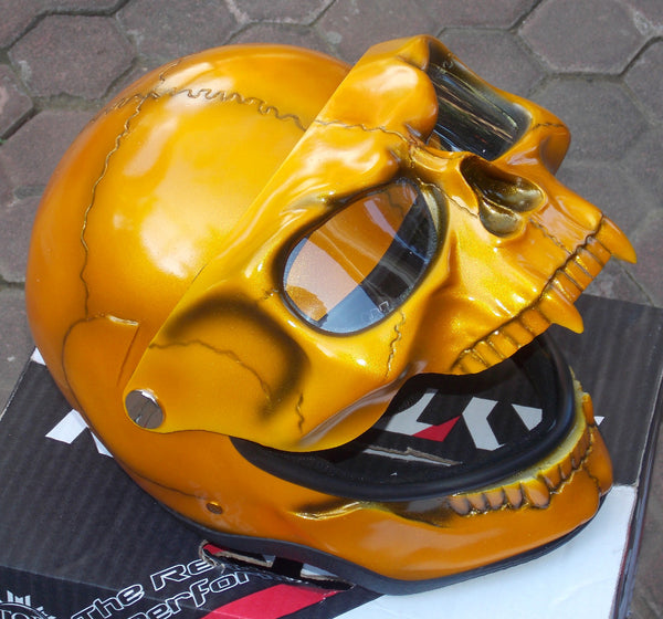 flip up face shield skeleton full face motorcycle helmet Gormogon Gold Skull Visor PAPER & PARTY  PROD Free Printable Fishing Penguin Suitable for unisex use Color:British Tan