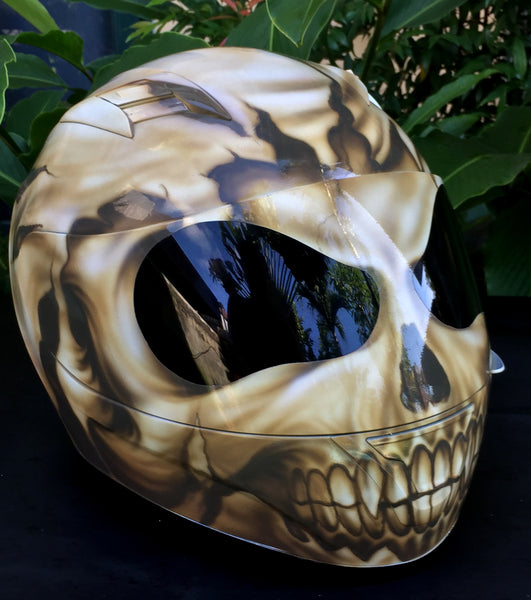 Cracked Skull Broken Skull Motorcycle Helmet – Custom Airbrush Helmet