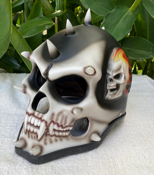 Punk on Fire Mohawk Skull Helmet – Custom Airbrush Helmet