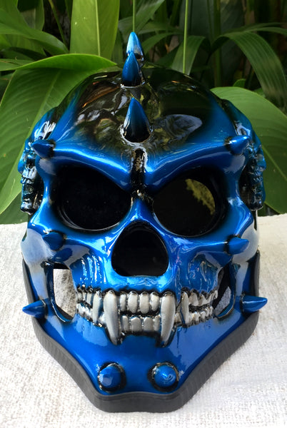blue motorcycle helmet mohawk Punk 3D Spikes Metallic _label-color_EE5600 Reaction Tackle Telescopic Spinning Variant:Vessel Blue These motorcycle helmet mohawks