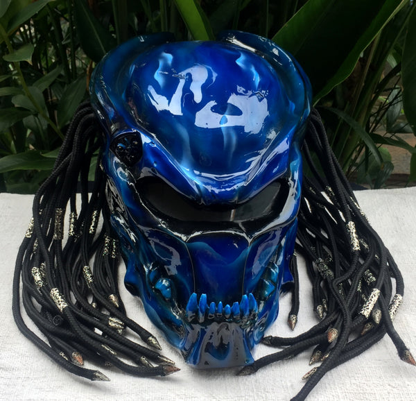 Blue predator motorcycle helmet cheap