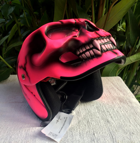 black and pink skull motorcycle helmet Girls Motorcycle DOT Helmet Crazy Pink Skull Lady