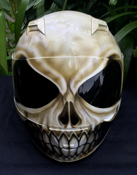 Skull Skeleton Death Skull Motorcycle Helmet – Custom Airbrush Helmet