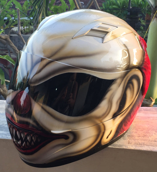 evil motorcycle helmets Mad Clown Sick Killer Clown Creepy Scary Clown Helmet Halloween IT – Custom Airbrush Helmet Xcalibur 3750 Pro-Latch Fishing Facemask Style Options:SC-223 ManufacturerMaster:25491U1407COTOPAXI_DD 58cm) L (59