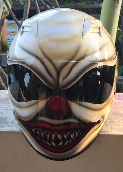 clown motorcycle helmet for sale Mad Clown Sick Killer Clown Creepy Scary Clown Helmet Halloween IT – Custom  Airbrush Helmet