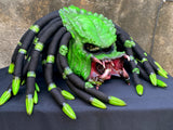 Predator helmet Ninja Green Alien Custom Motorcycle Airbrush Helmet Skull Dreadlocks Free Shipping
