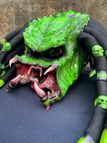 Predator helmet Ninja Green Alien Custom Motorcycle Airbrush Helmet Skull Dreadlocks Free Shipping