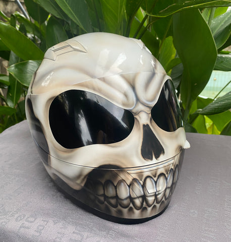 White Walker Custom Skull Airbrush Helmet