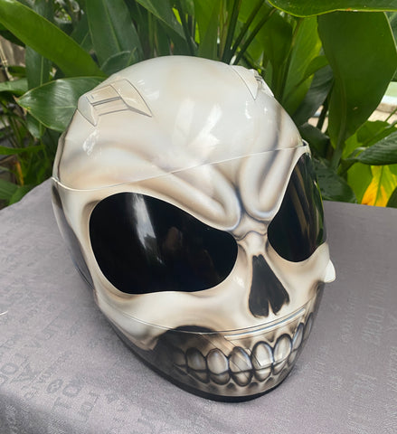 White Walker Custom Skull Airbrush Helmet – Custom Airbrush Helmet