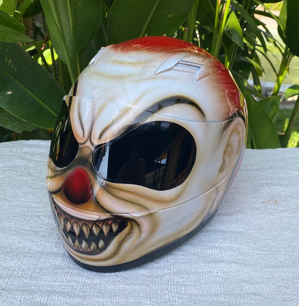 Crazy Killer Clown Airbrush Motorcycle Full Face Helmet