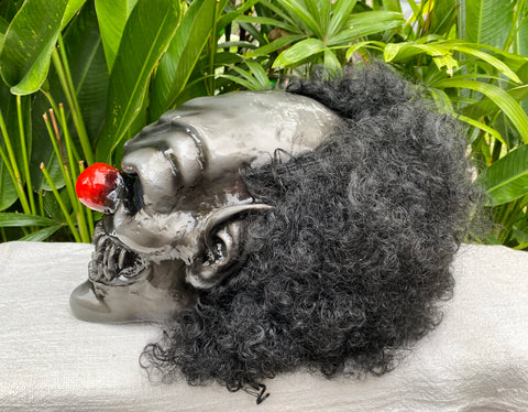 custom scary motorcycle helmet Clown Helmet Silver Black Killer Clown Custom Motorcycle Helmet Crazy – Custom Airbrush Helmet