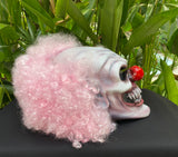 Harley Quinn 3D Clown Custom Motorcycle Helmet White with Pink Hair