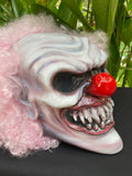 Harley Quinn 3D Clown Custom Motorcycle Helmet White with Pink Hair