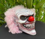Harley Quinn 3D Clown Custom Motorcycle Helmet White with Pink Hair