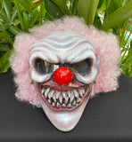 Harley Quinn 3D Clown Custom Motorcycle Helmet White with Pink Hair
