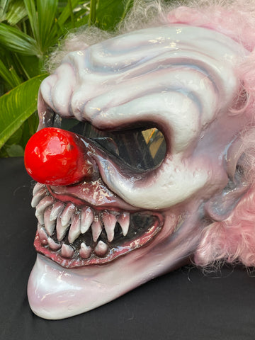 Harley Quinn 3D Clown Custom Motorcycle Helmet White with Pink Hair