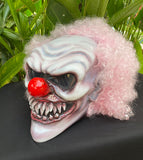 Harley Quinn 3D Clown Custom Motorcycle Helmet White with Pink Hair