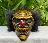Golden Skull Airbrush Clown Custom Motorcycle Helmet Crazy Clown Scary Halloween IT