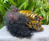 Golden Skull Airbrush Clown Custom Motorcycle Helmet Crazy Clown Scary Halloween IT
