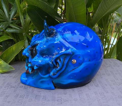 Beast X-Men Blue Monster Horn Satan Custom Demon DOT Helmet Devil 3D – Custom Airbrush Helmet