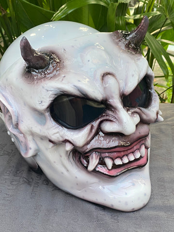 devil novelty full face motorcycle helmet Ghost Rider Devil Custom Helmet 3D Hellboy Devil Airbrush Motorcycle H – Custom Airbrush Helmet