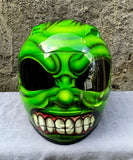 Custom 3d Painted Airbrush Motorcycle Helmet HULK Monster Marvel Averangers Bruce Banner Green