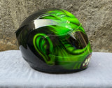 Custom 3d Painted Airbrush Motorcycle Helmet HULK Monster Marvel Averangers Bruce Banner Green