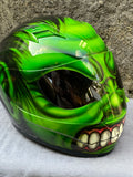 Custom 3d Painted Airbrush Motorcycle Helmet HULK Monster Marvel Averangers Bruce Banner Green