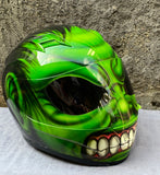 Custom 3d Painted Airbrush Motorcycle Helmet HULK Monster Marvel Averangers Bruce Banner Green