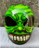 Custom 3d Painted Airbrush Motorcycle Helmet HULK Monster Marvel Averangers Bruce Banner Green