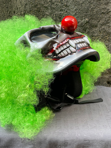 clown dirt bike helmet Halloween Nightmare IT Death Killer Mad Clown Green Hair Nightmare – Custom Airbrush Helmet