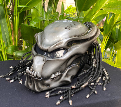 cool motorcycle helmets predator helmet Ghost Rider Alien Custom Helmet with Dreadl Custom Airbrush Helmet Predator Motorcycle Helmet DOT