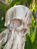 Hand Carved 11''standing Octopus oddities Carved Wooden Statue Carving