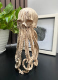 Hand Carved 11''standing Octopus oddities Carved Wooden Statue Carving