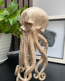 Hand Carved 11''standing Octopus oddities Carved Wooden Statue Carving