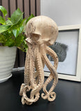 Hand Carved 11''standing Octopus oddities Carved Wooden Statue Carving