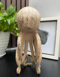 Hand Carved 11''standing Octopus oddities Carved Wooden Statue Carving