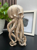 Hand Carved 11''standing Octopus oddities Carved Wooden Statue Carving
