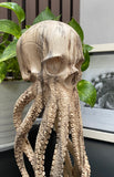 Hand Carved 11''standing Octopus oddities Carved Wooden Statue Carving