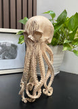 Hand Carved 11''standing Octopus oddities Carved Wooden Statue Carving