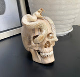 Carved Cobra Skull Sculpture Human Skull Carving