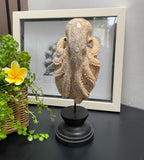 Hand Carved 10''standing Octopus on Heart oddities Carved Wooden Heart Statue