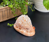 Flower Mandala Carving onl Genuine natural Cypraca Cassis Rupa Sea Shell